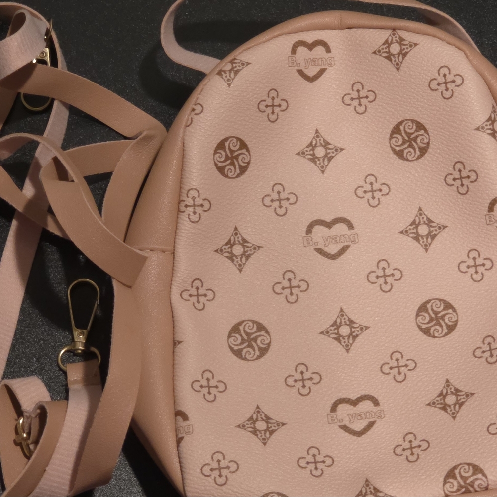 Pink Patterned Women's Backpack - Picture 2 of 3